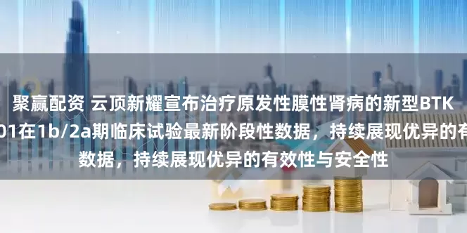 聚赢配资 云顶新耀宣布治疗原发性膜性肾病的新型BTK抑制剂EVER001在1b/2a期临床试验最新阶段性数据，持续展现优异的有效性与安全性
